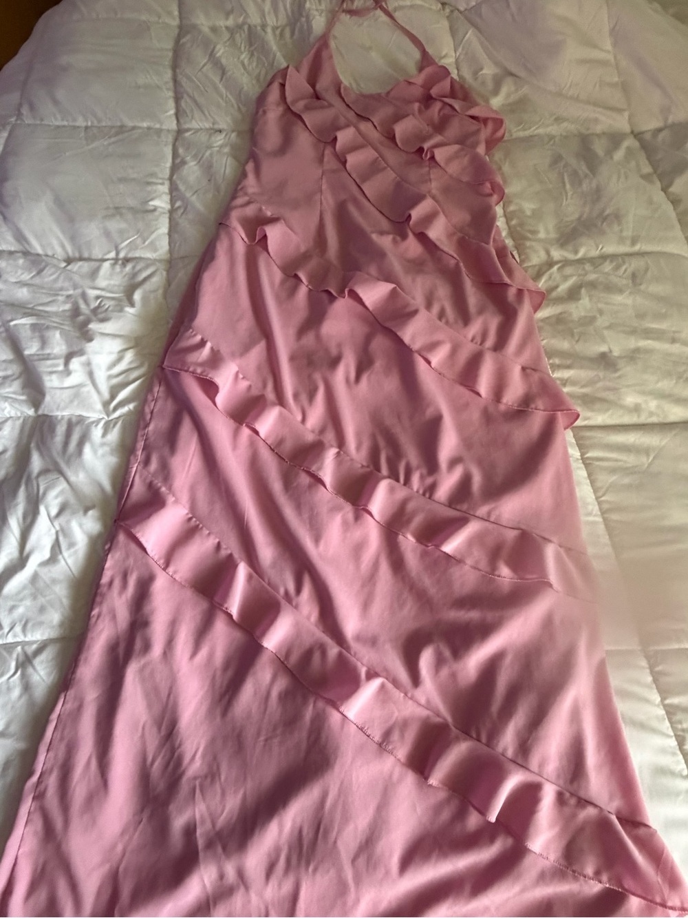 Amazon Pink Ruffle Slip Dress - Picture 4 of 8